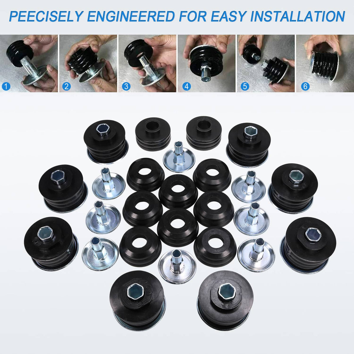 Solidspare Body Cab Mount Kit For 2008-2016 Ford F350 F250 Super Duty KF04060BK NEW