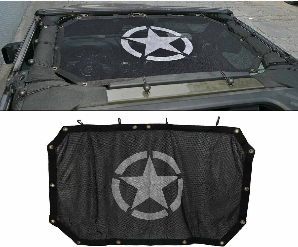 Solid Spare Five Star Sun Shade Bimini Bikini Top for 2 4 Door 2Dr 4Dr Jeep Wrangler JK JKU