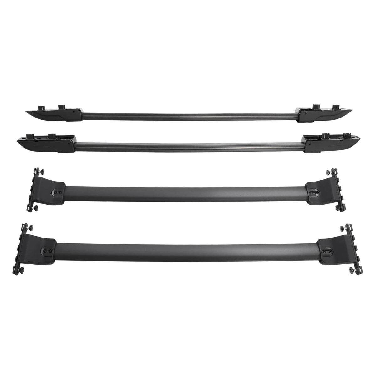 Solid Spare For Honda Pilot 2009-2015 Black 4Pcs Roof Rack Rails Cross Bar Side Rail