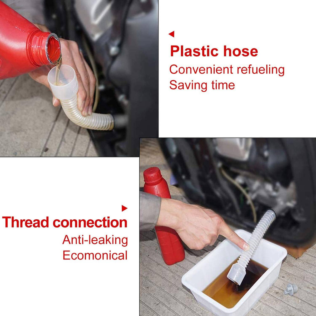 Solid Spare Mess Free Oil Change Funnel Flexible Pipe fits for Honda Generator EU SD EB EG