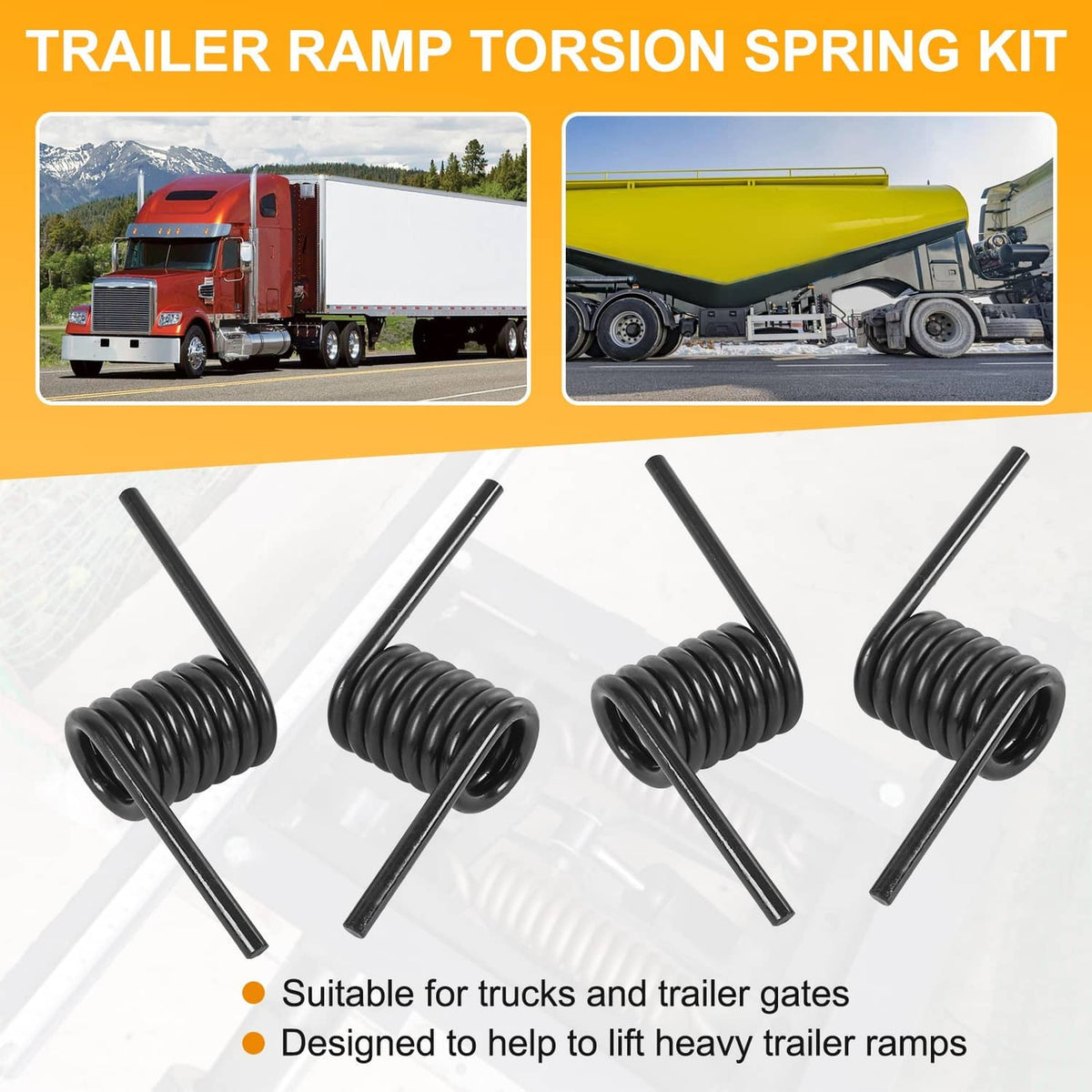 Solidspare 2 Pairs 7 Coils Trailer Heavy Duty Ramp Springs For Trailer RS16933RH RS16933LH