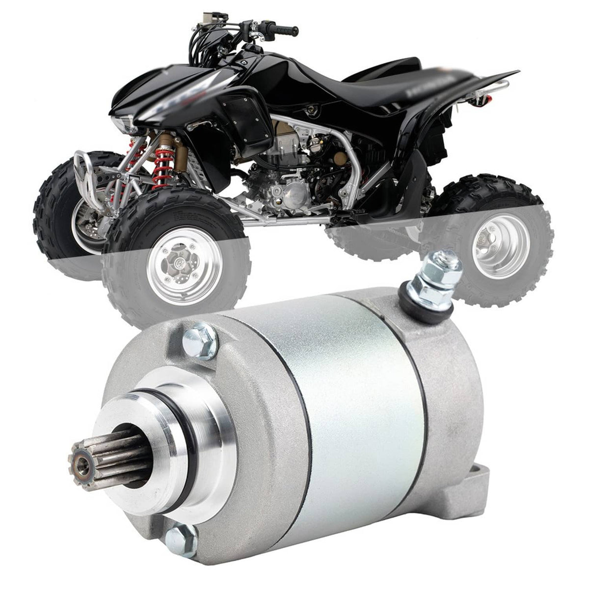 Solidspare Starter Motor For Honda ATV TRX450ER 450cc ENGINE 2006-2014 12V CW 10 Teeth