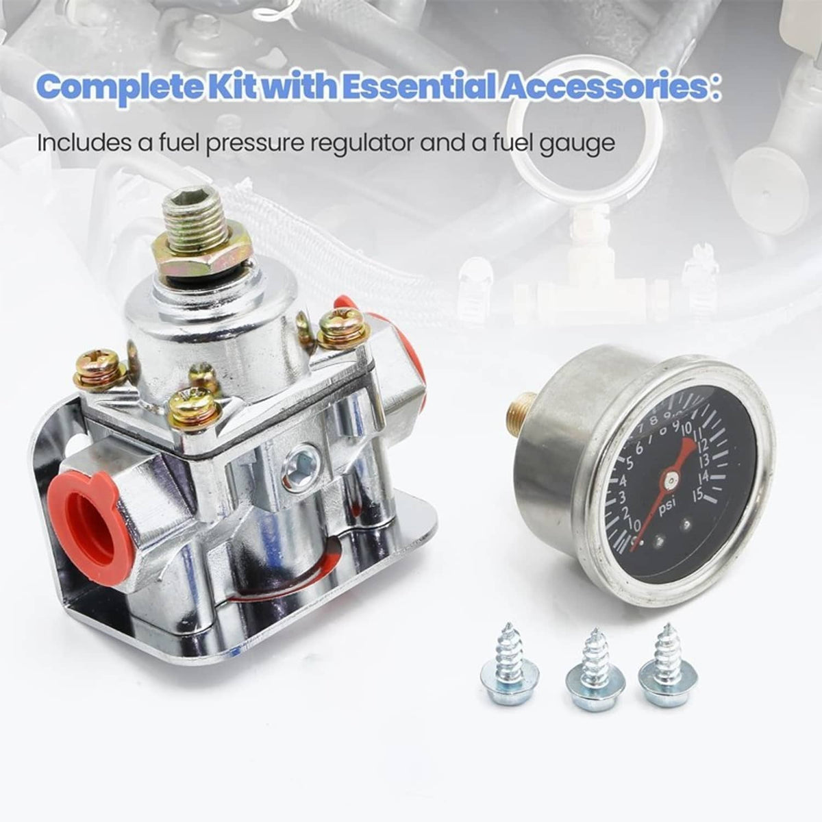 Solidspare Silver Low Fuel Pressure Regulator Gauge 12-804 for Carburetor Carb Quick Fuel