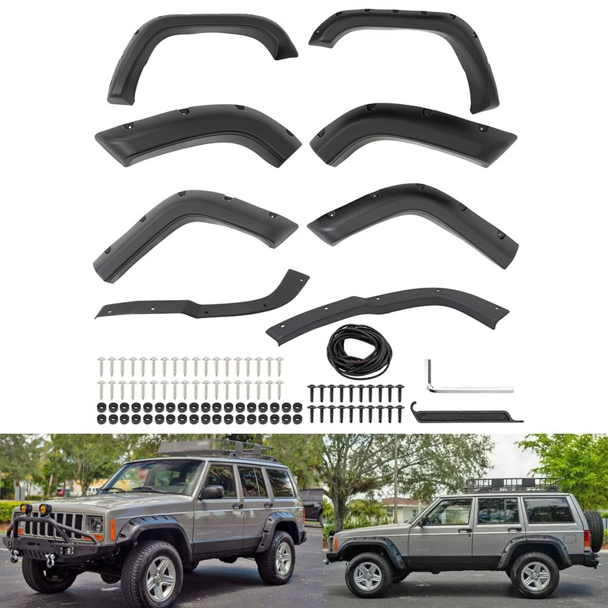 Solidspare Front & Rear Fender Flares For Jeep Cherokee XJ(4DR) Sport Utility 1984-2001