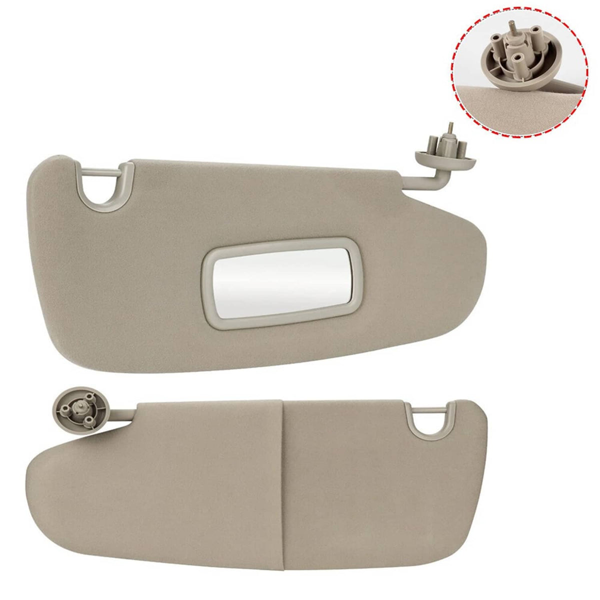 Solidspare 2Pcs Sun Visor Set Left & Right For 2002-2009 Dodge Ram 1500 2500 3500 Beige