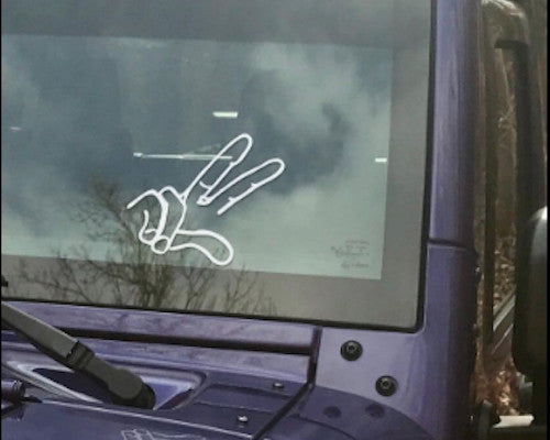 White WAVE Vinyl Hand Decal Sticker for Jeep JK JKU JL Unlimited Rubicon Sahara