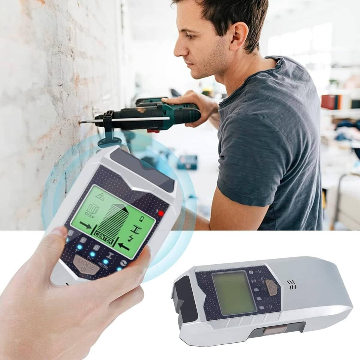Solid Spare 5 in 1 Digital Stud Finder Wood Metal Pipe Wire Wall Scanner Sensor LCD Detector