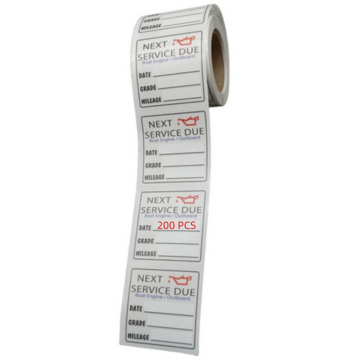 Solid Spare Next Service Due Reminder Oil Change Stickers - Static Clings (200 Per Pack)