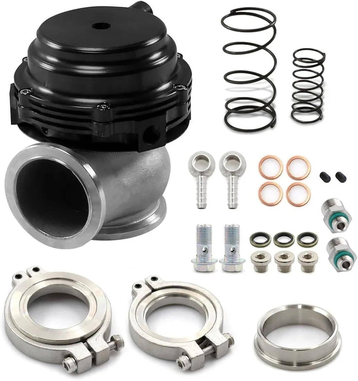 Solidspare Universal 44MM External Turbo Wastegate MV-R TIAL V-Band Flange 7/14PSI Springs