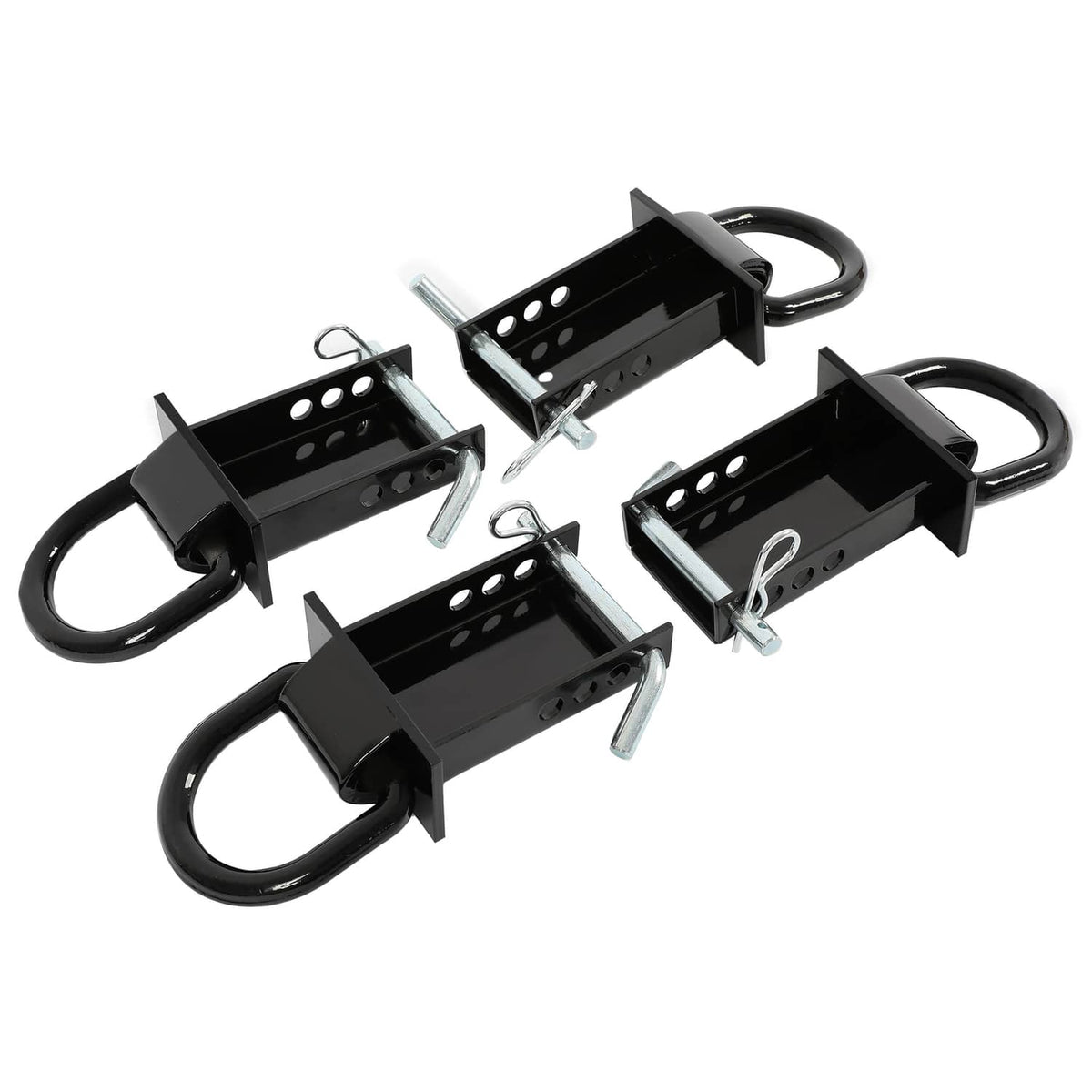 Solidspare Heavy Duty 4 Pack Trailer Adjustable Stake Pocket D-Ring Zinc 2”×4" 16200LBS