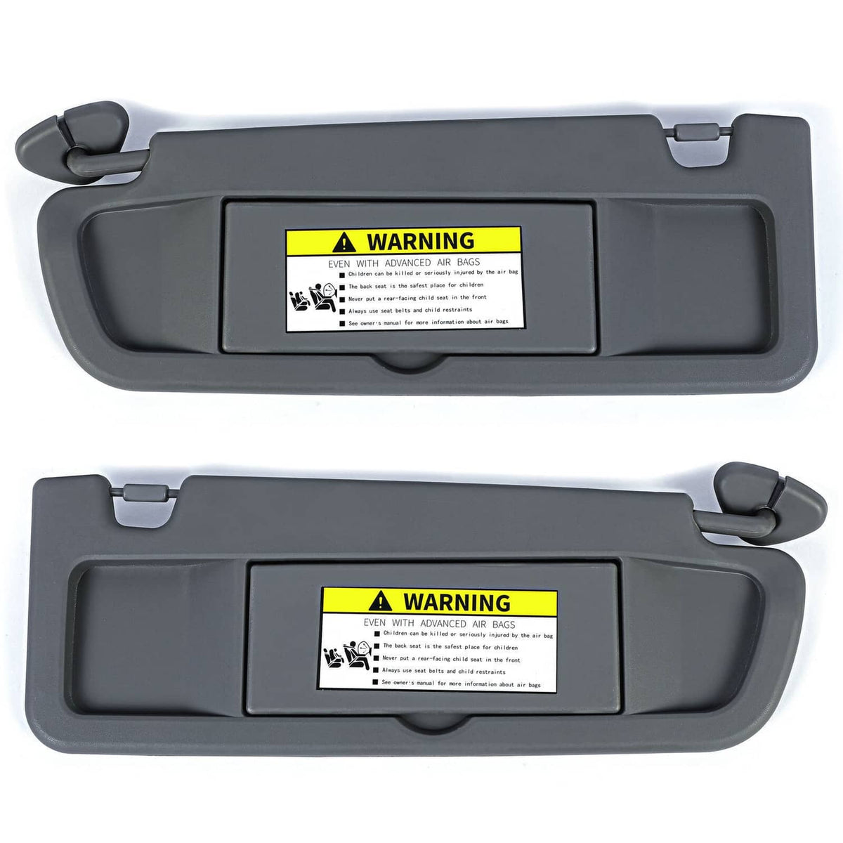 Solidspare Sun Visor Dark Gray Pair For 2006-2011 Honda Civic Visors Left & Right Visor Set