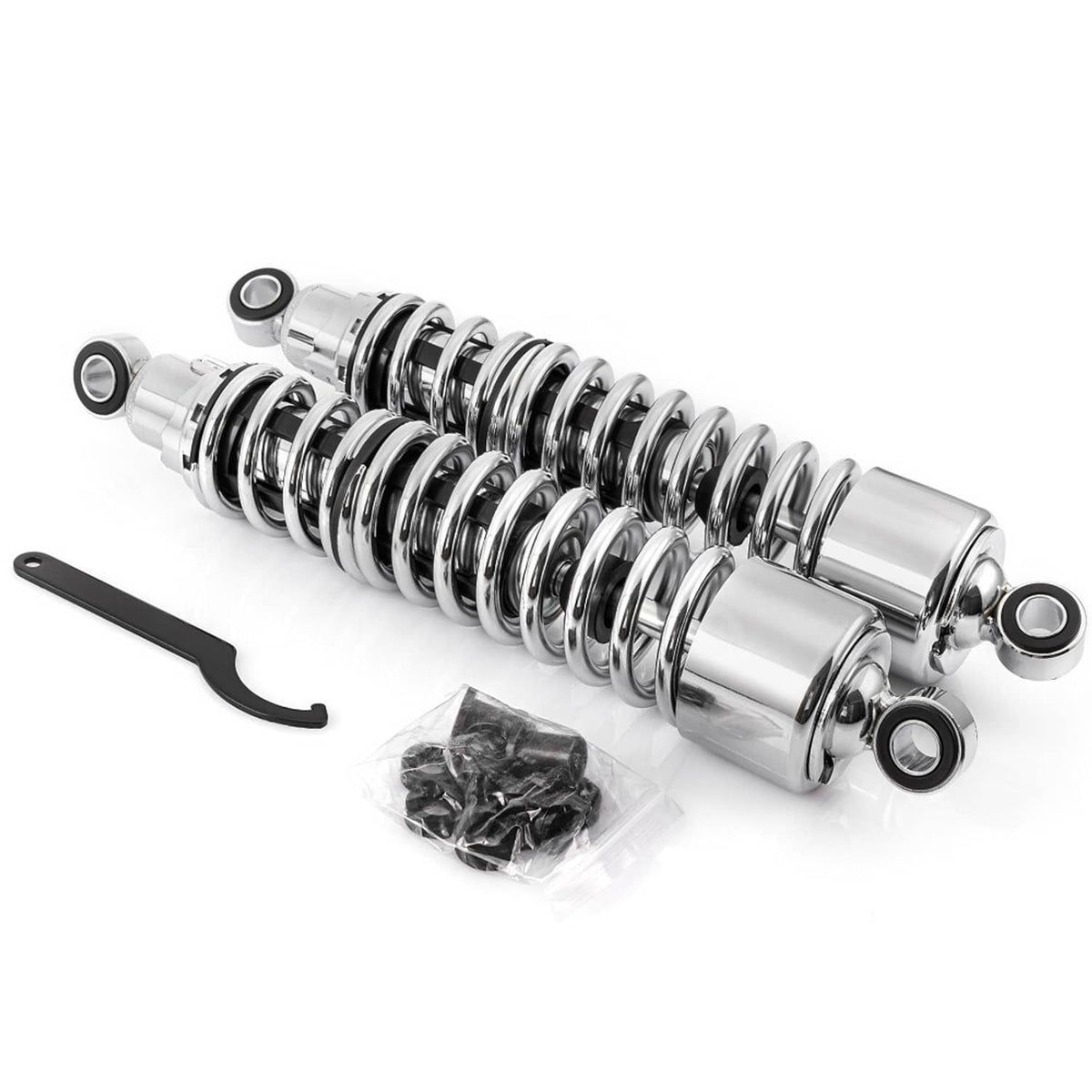 Solidspare Chrome 15" Rear Shocks Absorbers for Harley Sportster 883 Roadster XL883R 02-17