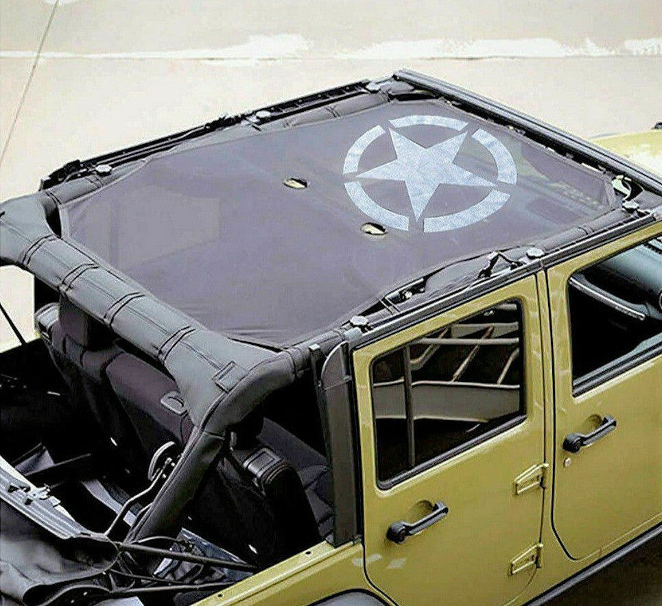 SunShade Top Cover w/ Five Star for Jeep Wrangler 2007-2018 JK JKU UV Protection
