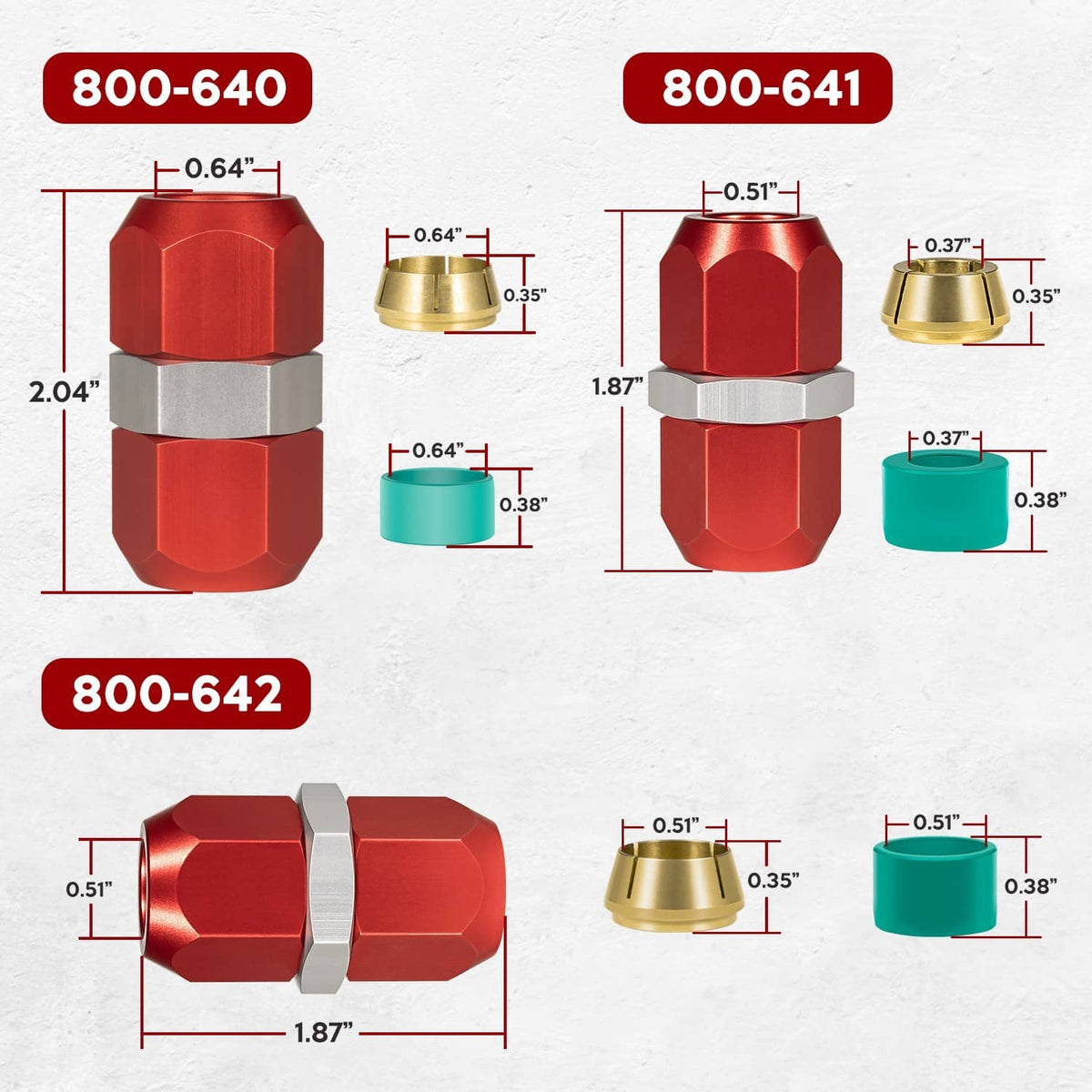 Solidspare 800-640 800-641 800-642 Aluminum Line Splice AC Repair Kit 5/8'', 3/8'', 1/2''