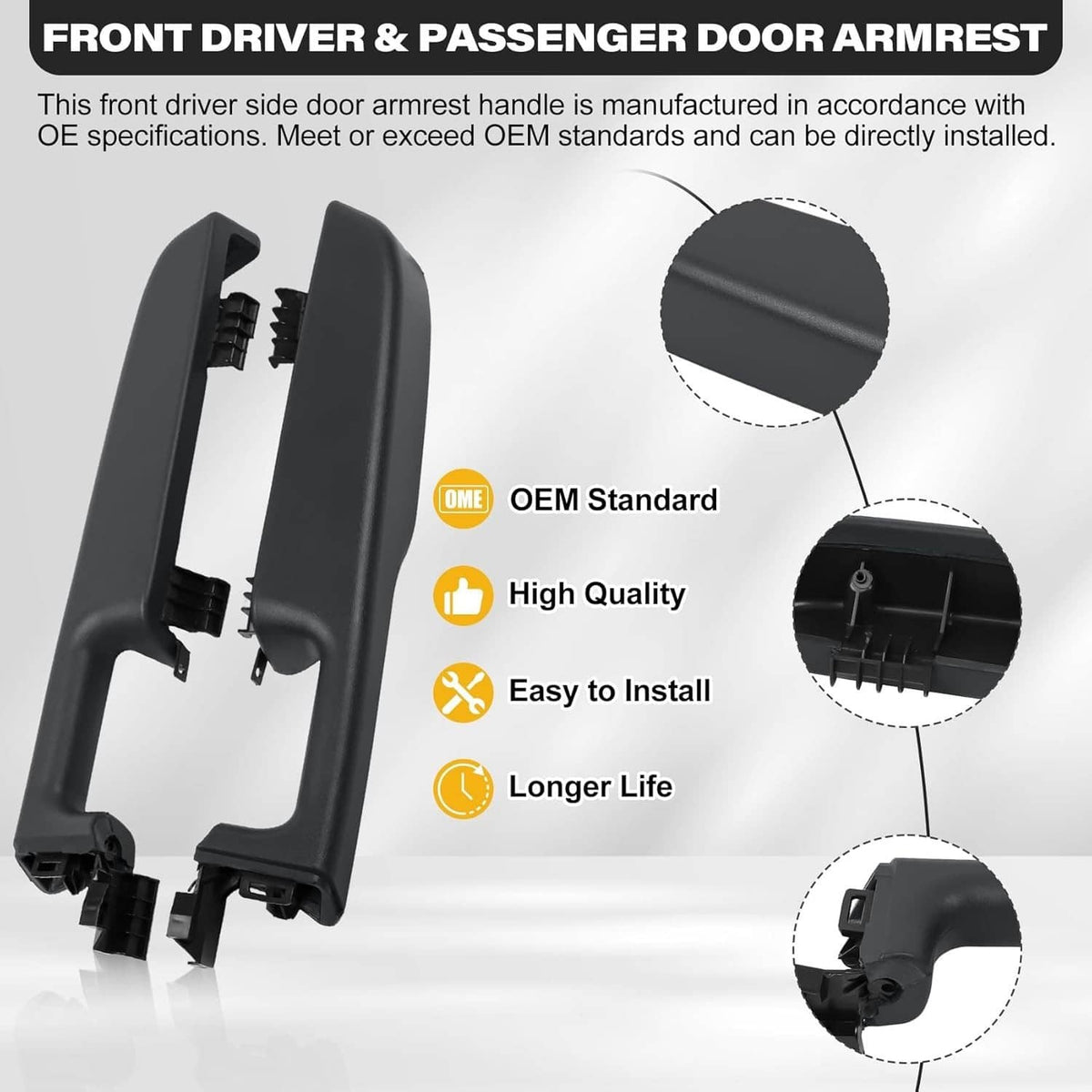 Solidspare Front Door Armrest Handle Left & Right For 99-06 GMC Yukon Chevy Suburban/Tahoe