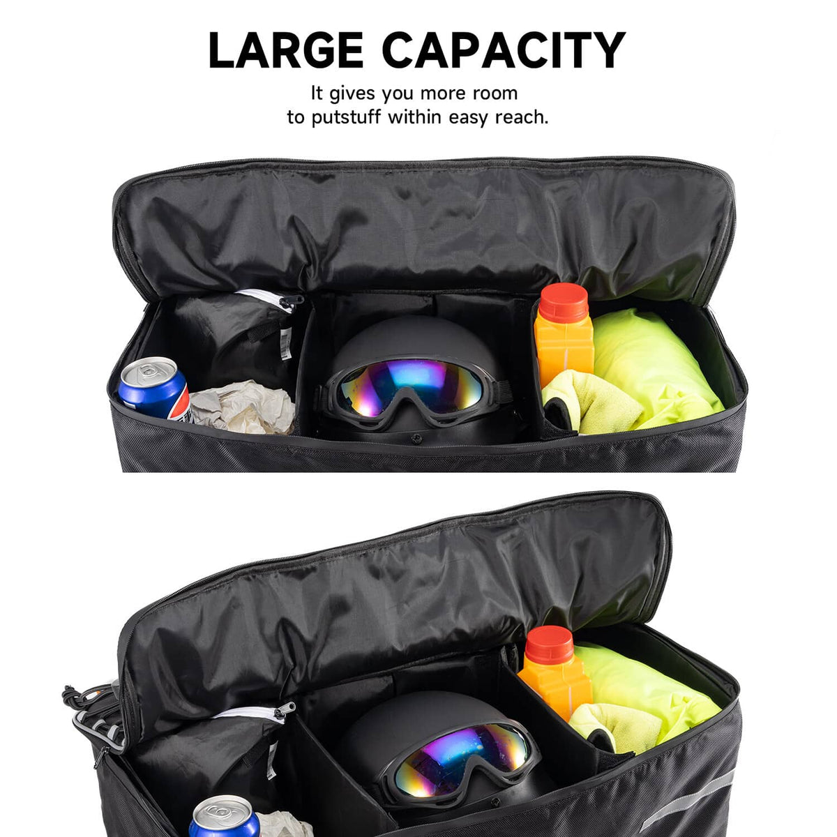 Solidspare Upgrade Rear Rack Back Seat Storage Bag Pack Bag W/Cushion Pad For Sportsman ATV