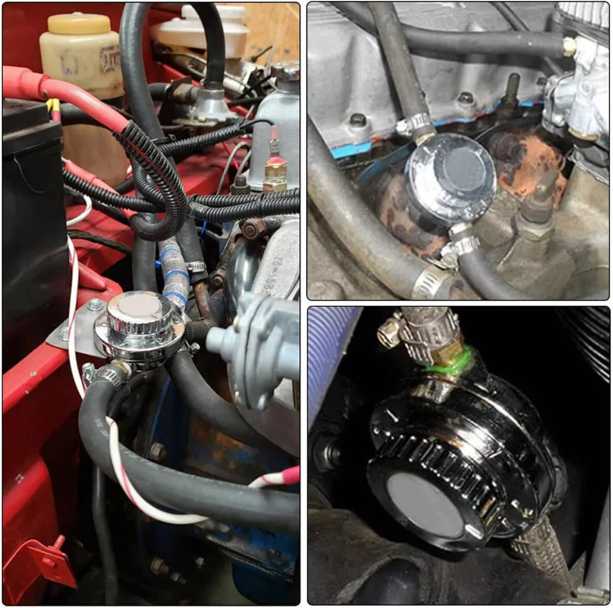 Solidspare 1-6 PSI Universal Adjustable Fuel Pressure Regulator Kit For Carburetor Engine