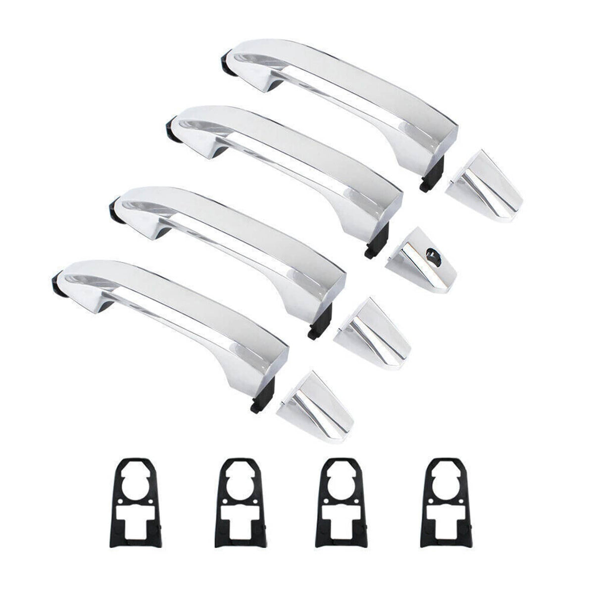 Solidspare Set of 4 Exterior Door Handle 2014-2017 Fit For Chevrolet Silverado 1500 Chrome