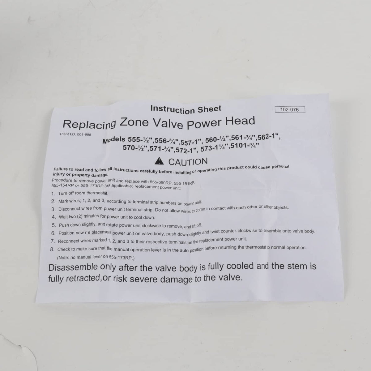 Solidspare 555-050RP Replacement Power Head For 570, 571, 572 & 573 Zone Valves NEW