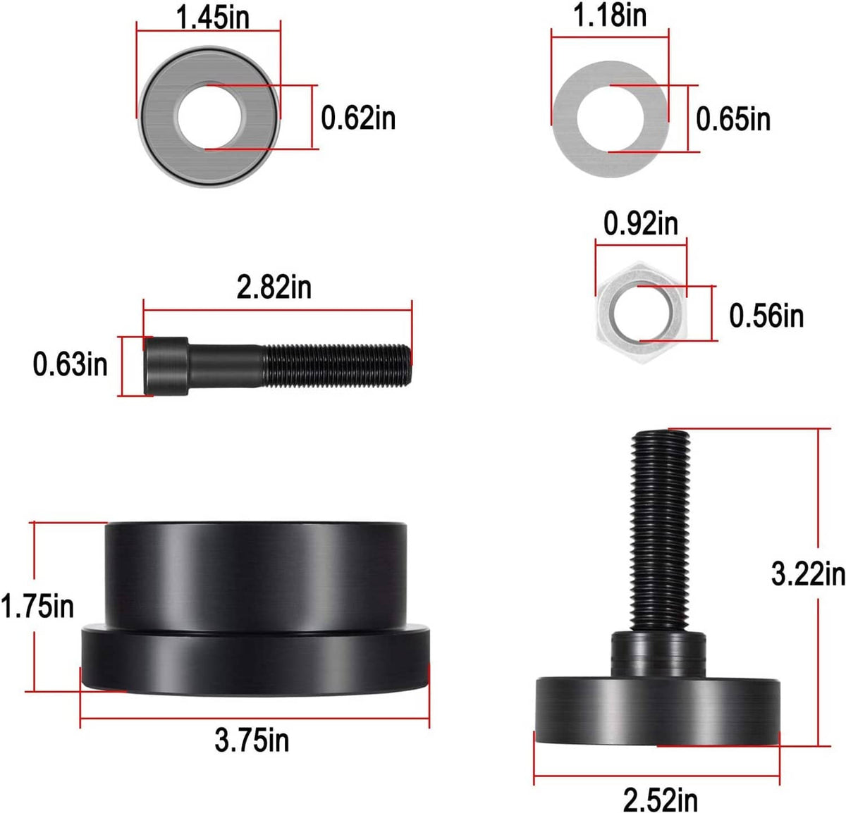 Solid Spare Crankshaft Front & Rear Seal Installer Tool for Ford 4.5L,6.0L,6.4L Powerstroke