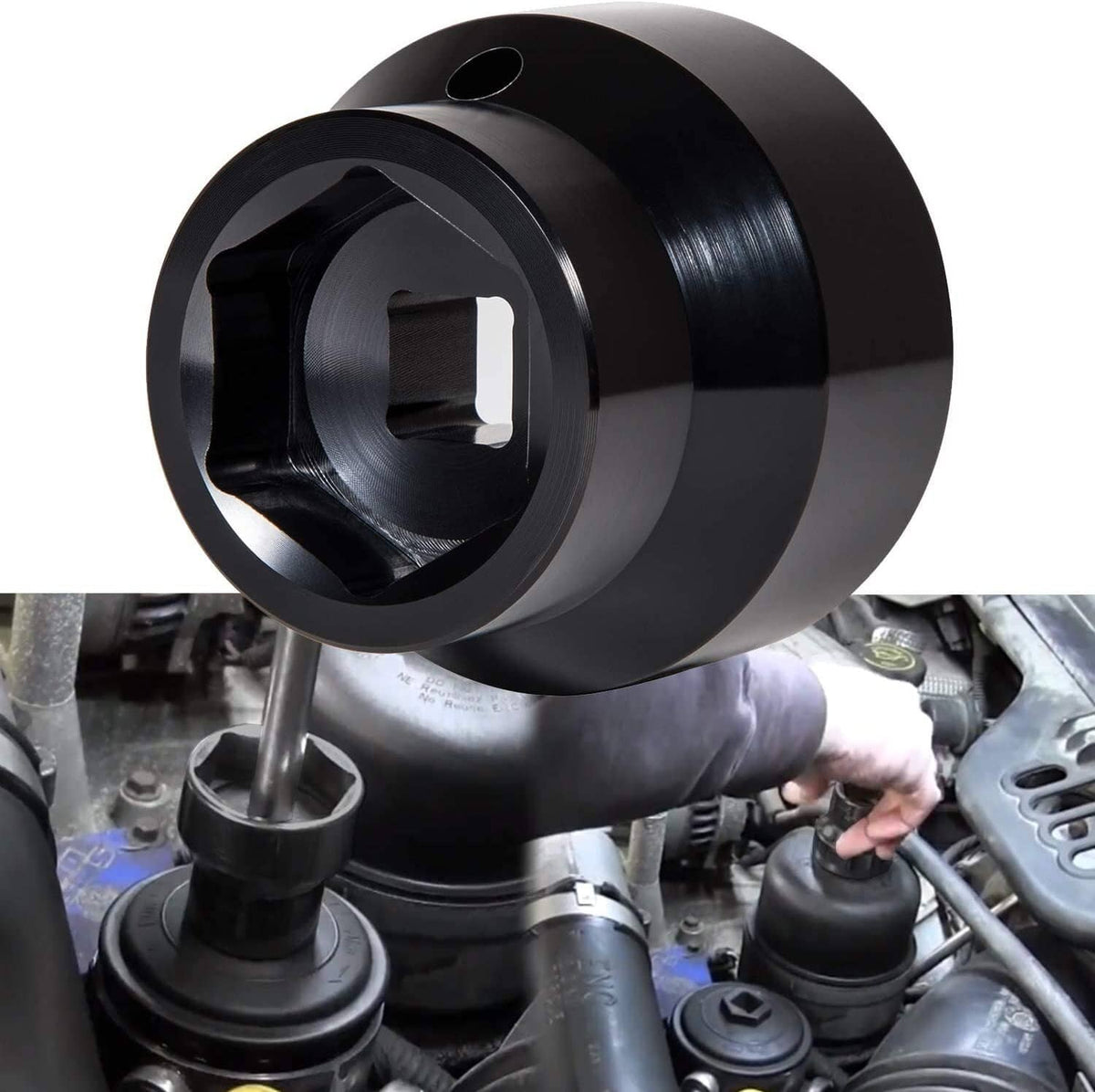 Solid Spare Oil Filter Socket 24mm / 36mm for 2003-2010 Ford 6.0L / 6.4L Powerstroke Diesel