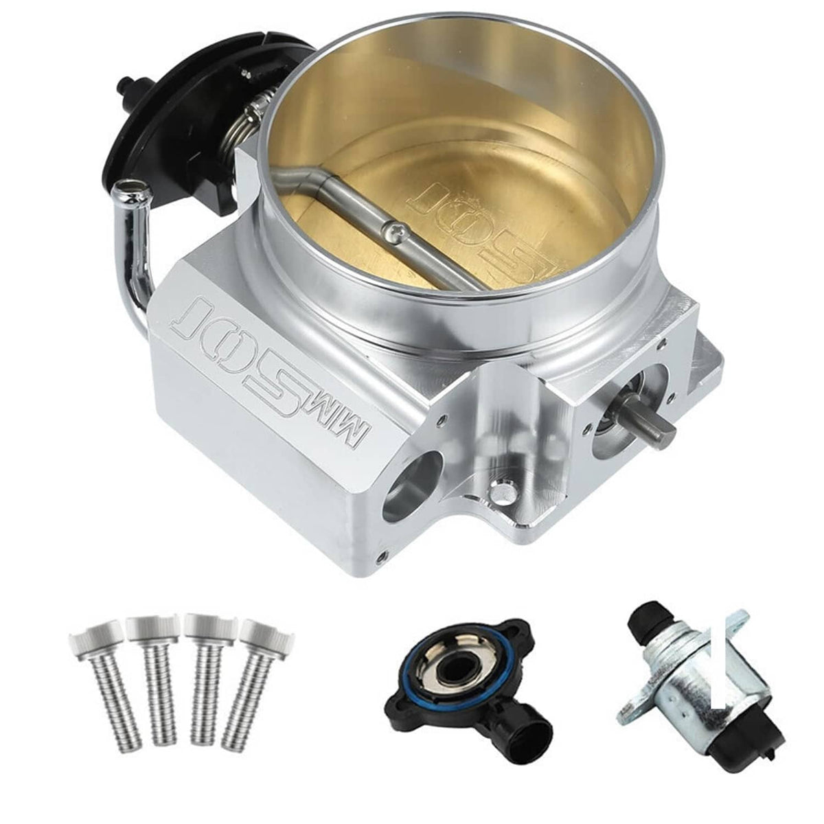 Solidspare Aluminum 102mm 4-Bolt Throttle Body & TPS IAC For GM Gen III LS1 LS2 LS6 LS7 LSX