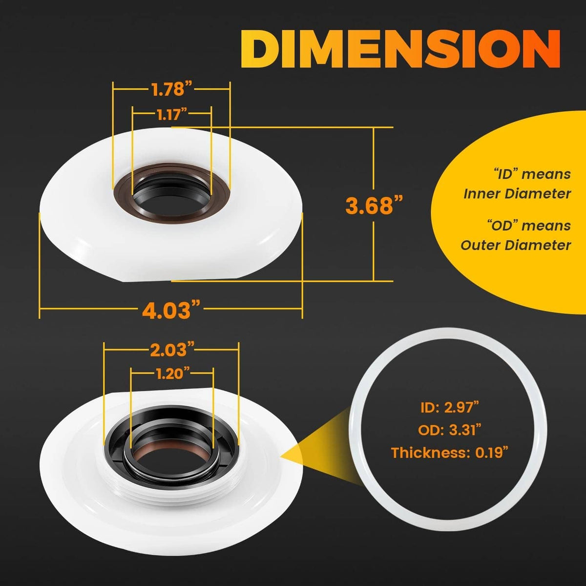 Solidspare Replace for VCM 44/40/25 Bowl Seal Low Profile Cutter Mixer Bowl Seal
