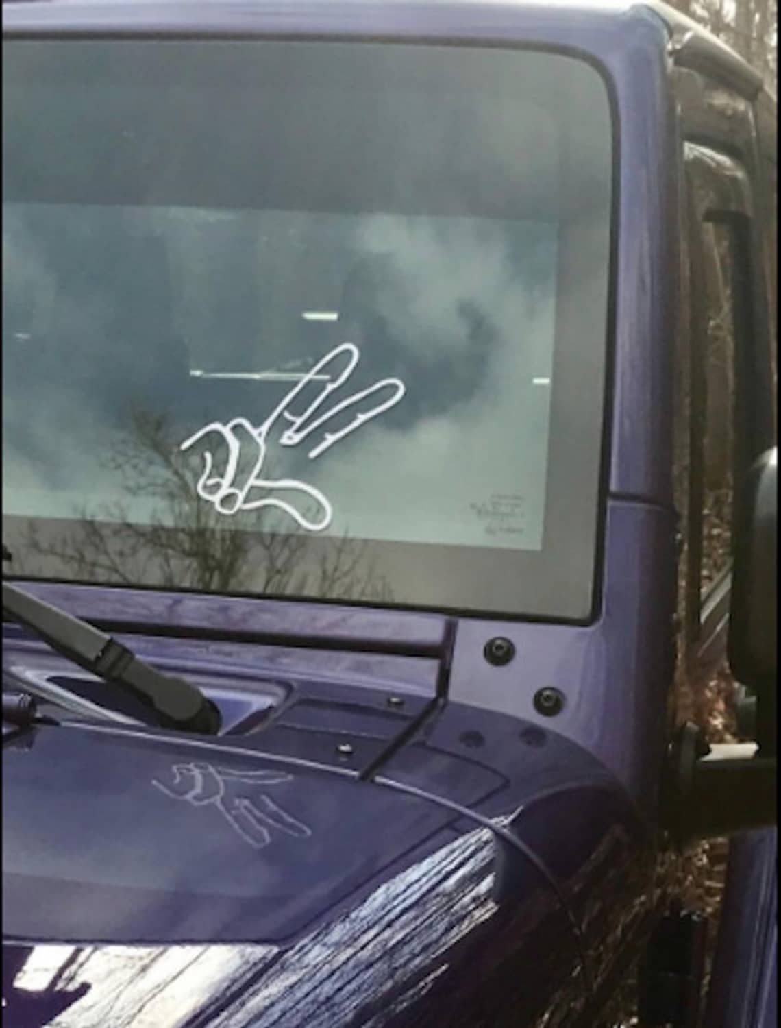 Solid Spare White Vinyl Hand Decal WAVE for Wrangler TJ YJ SE S X Sport Sahara CJ CJ5 CJ7