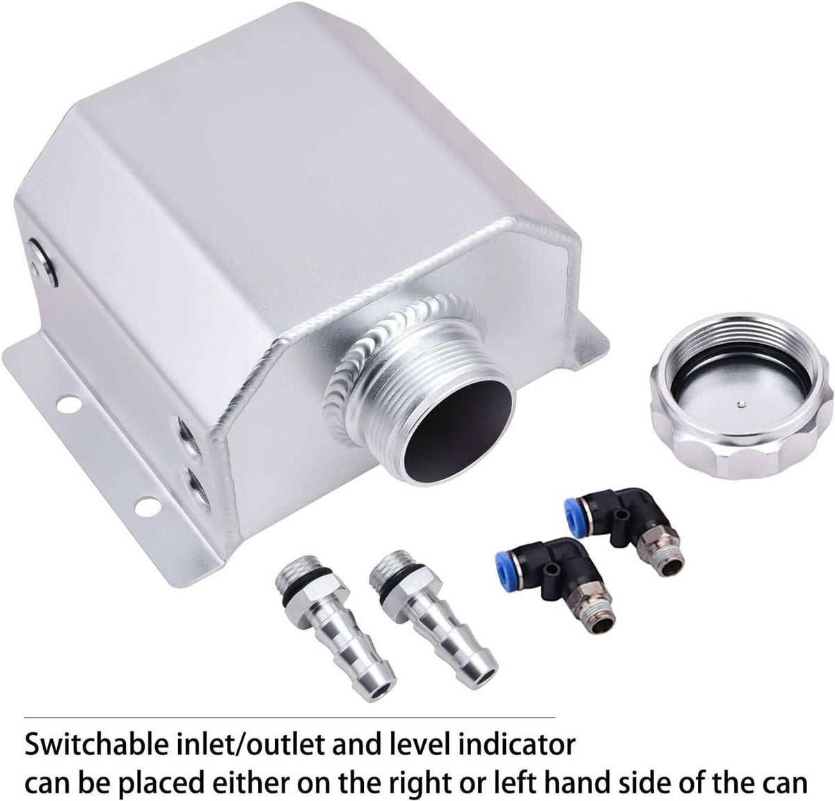 Solidspare Universal 1L Aluminum Radiator Coolant Overflow Bottle Recovery Water Tank