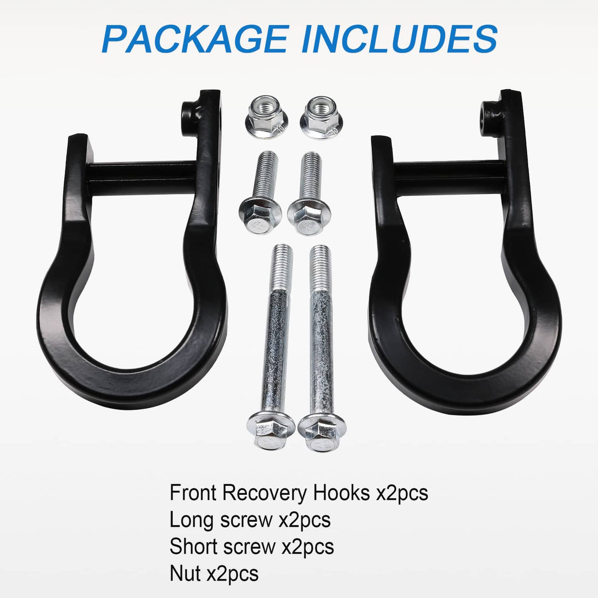 Solidspare Black Tow Hooks kit For GM Chevrolet Silverado Sierra 1500 2007-2019 84072463
