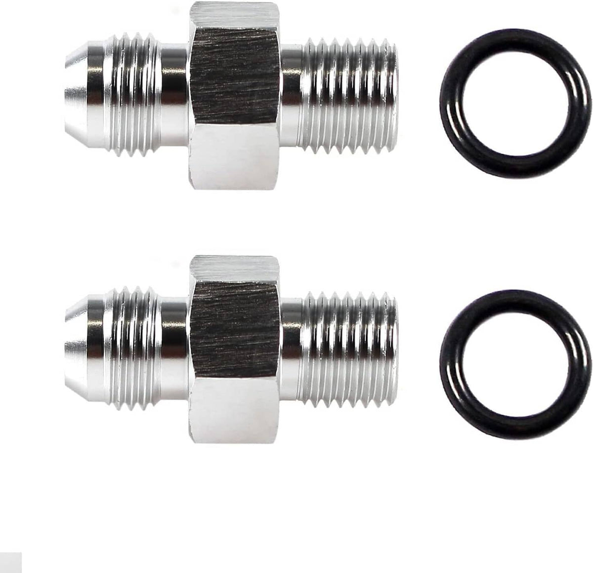 Solidspare 2Pcs Transmission Adapter Fittings 6AN Flare to 1/4" NPSM for TH350 TH400 700R4