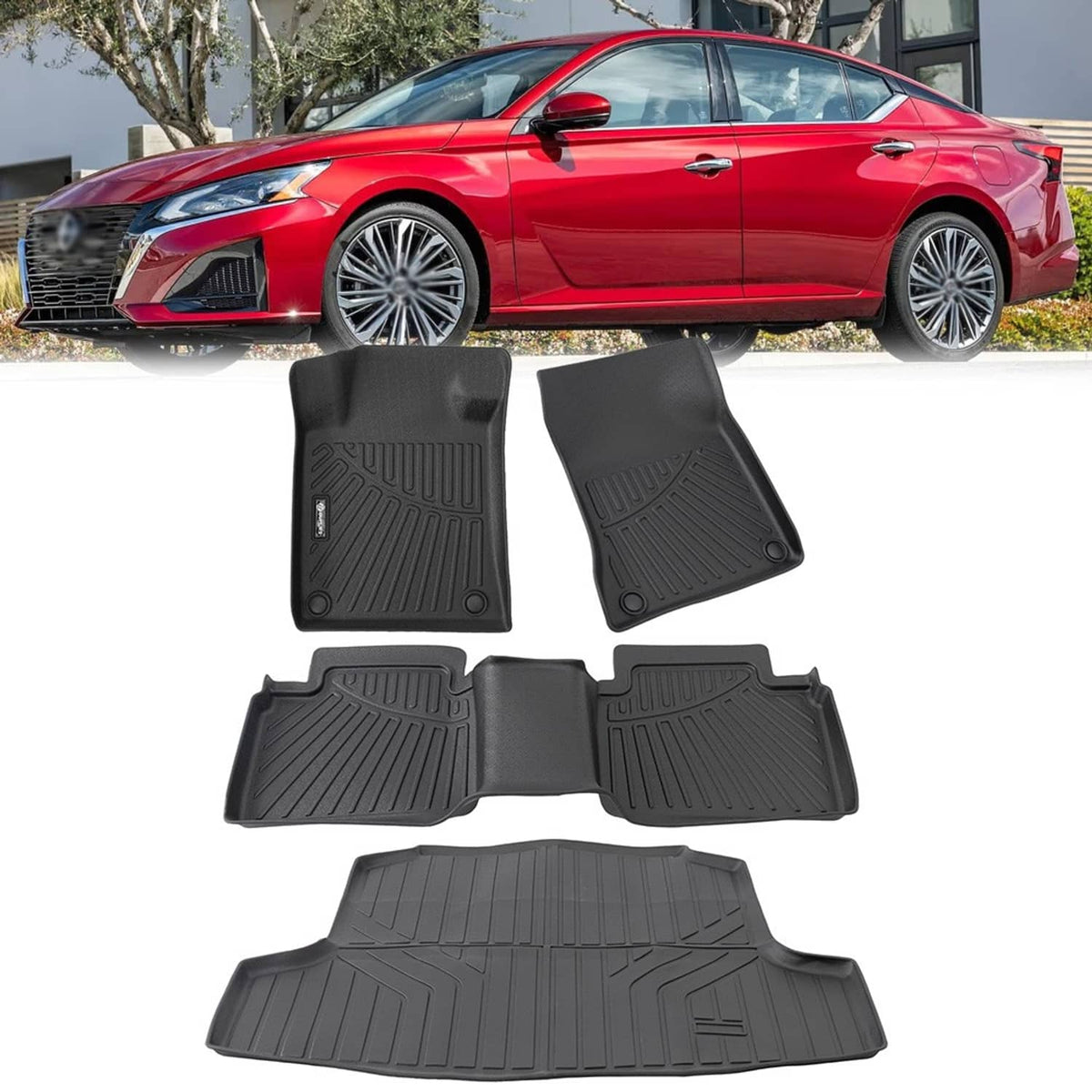 Solidspare All Weather 2 Row Floor Mat & Trunk Cargo Liner Set for 2019-2025 Nissan Altima