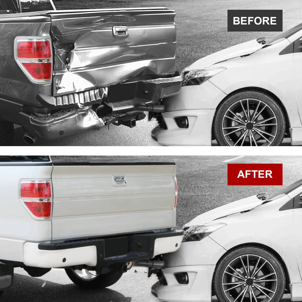 Solidspare Chrome Rear Step Bumper Assembly With Sensor Holes For Ford F-150 F150 2009-2014