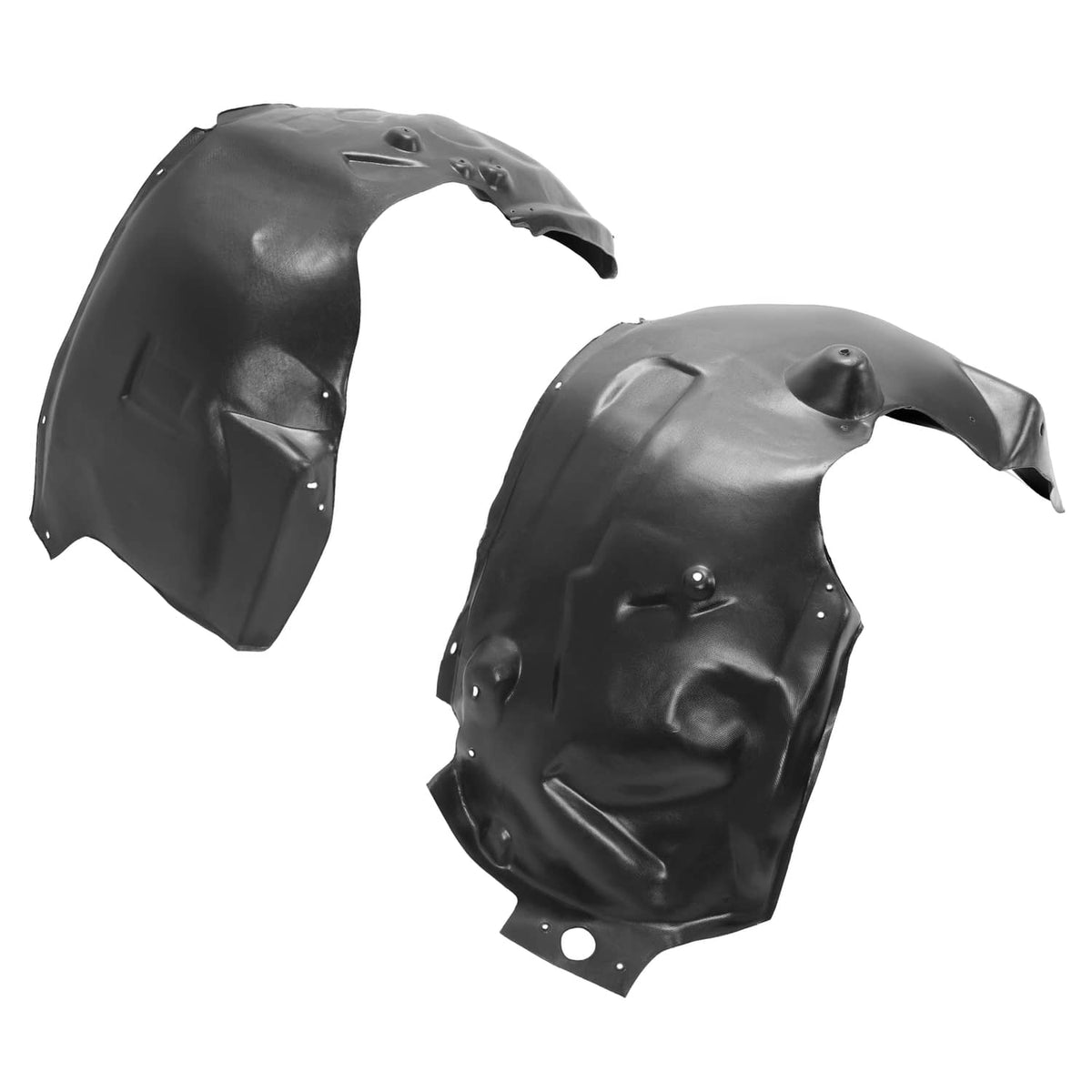 Solid Spare Front Inner Fender Liner Set PE Black For Ford F-250/F-350 Super Duty 2011-2016