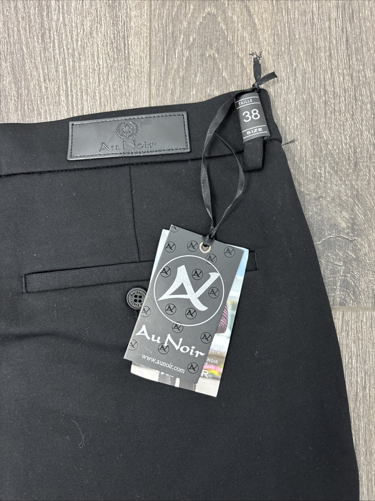 Au Noir Pants Mens 38 Black Magnum Sophisticated Slack Straight Leg Flex Stretch