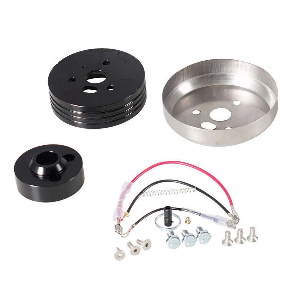 Solidspare 5 & 6 Hole Steering Wheel Polished Hub Adapter For Chevy Flaming River Ididit GM