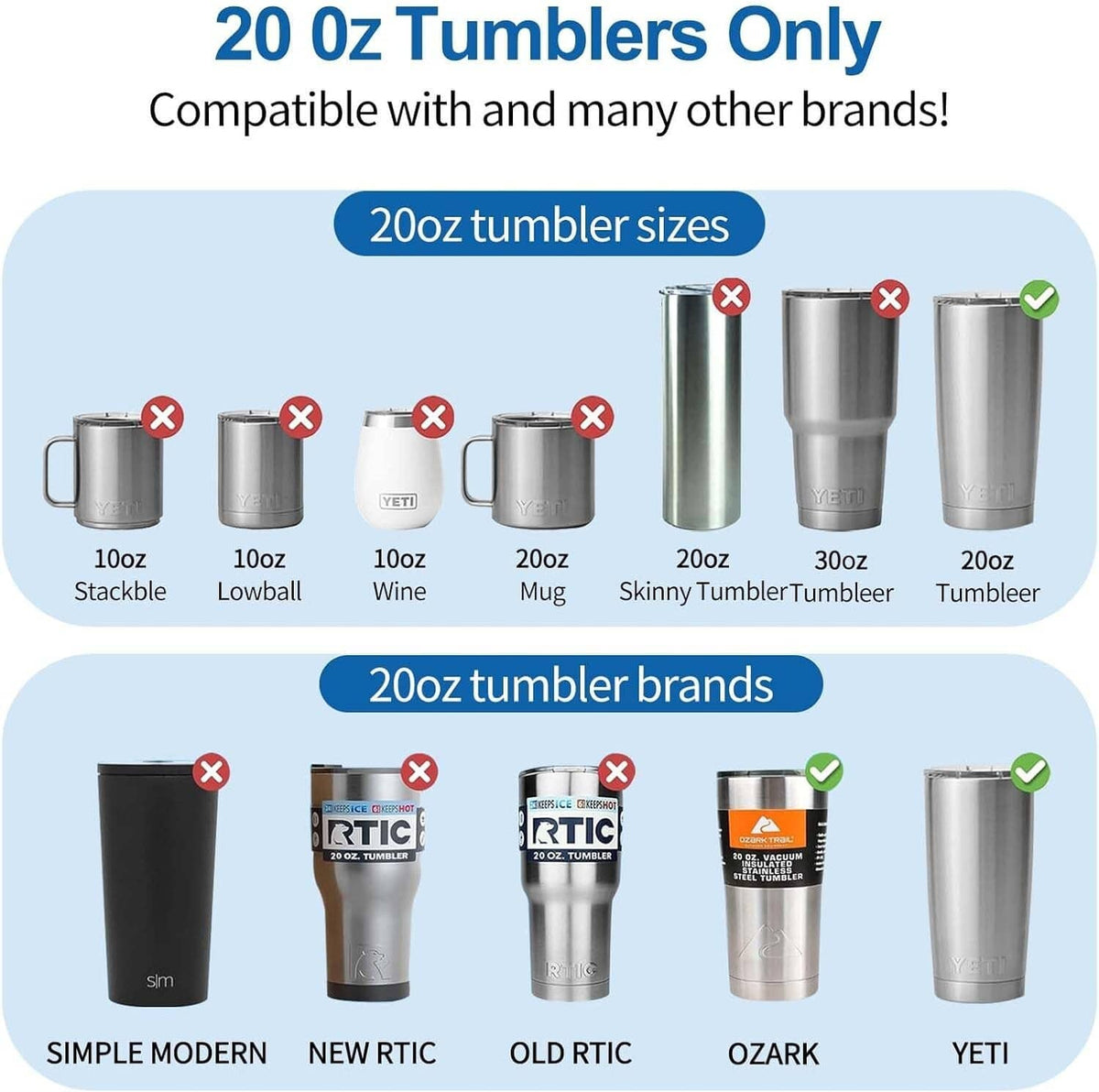 Solid Spare 4Pcs Replacement Splash Spill Proof Lids for 20oz Stainless Steel Skinny Tumbler