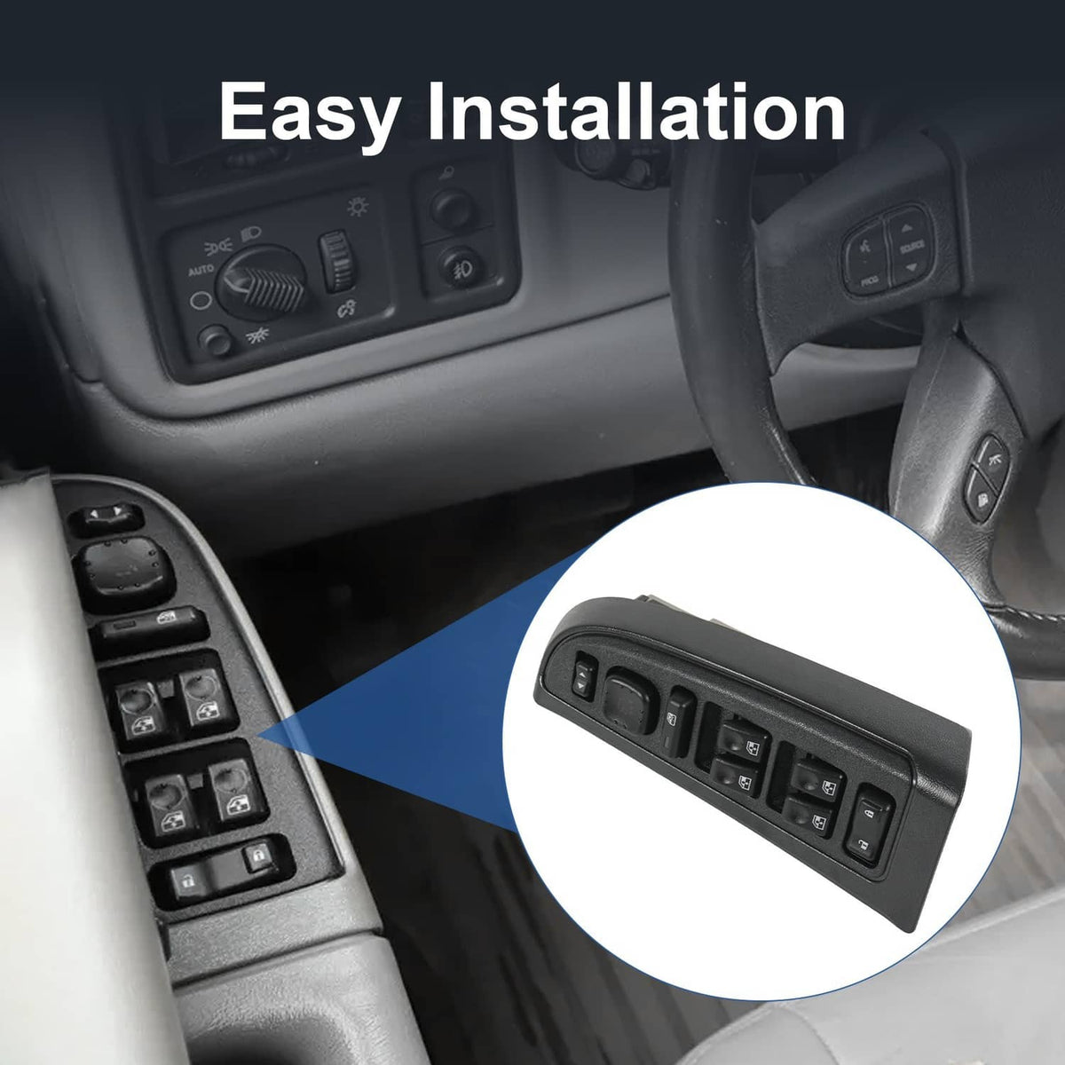 Solidspare Driver Side Window Switch 15883320 Fit 2003-2007 Chevy Cadillac Escalade GMC
