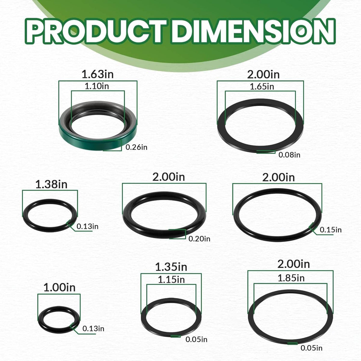 Solidspare 2 Pack AM36221 Stabilizer Cylinder Seal Kit for John Deere Rod: 1.125” Bore: 2”