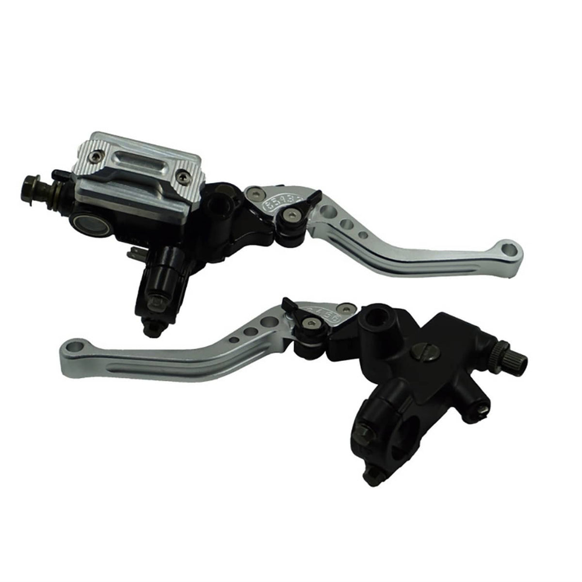 Solidspare 7/8'' 22mm Blue Motorcycle Brake Clutch Master Cylinder Lever Set