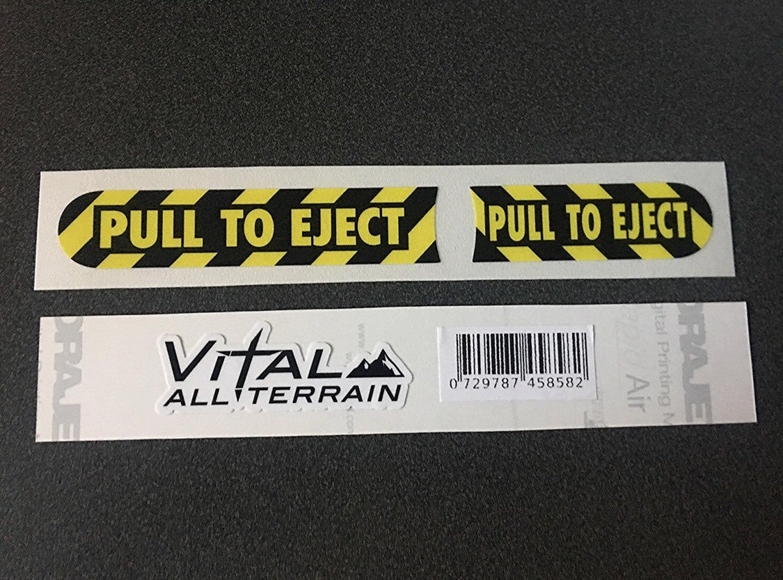 PULL TO EJECT Decal / Sticker Set for Jeep Wrangler JK, JKU, Sahara, Rubicon, SE
