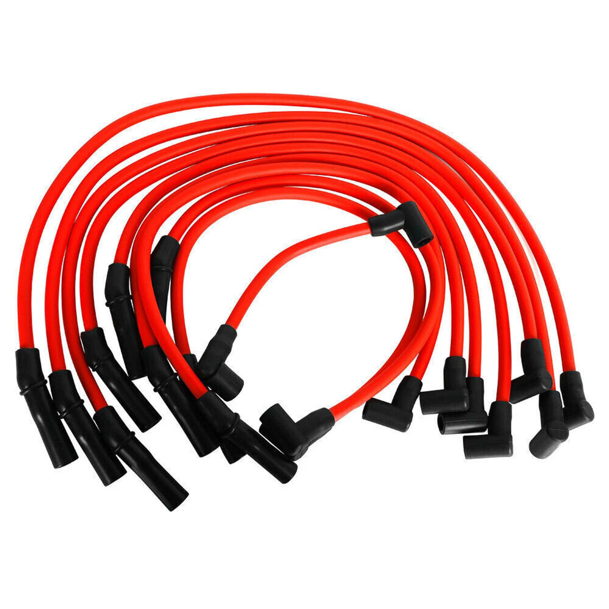 Solidspare 10Pcs Racing Spark Plug Wires 10.5mm M12259C301 For Ford 5.0L 5.8L SB SBF 302
