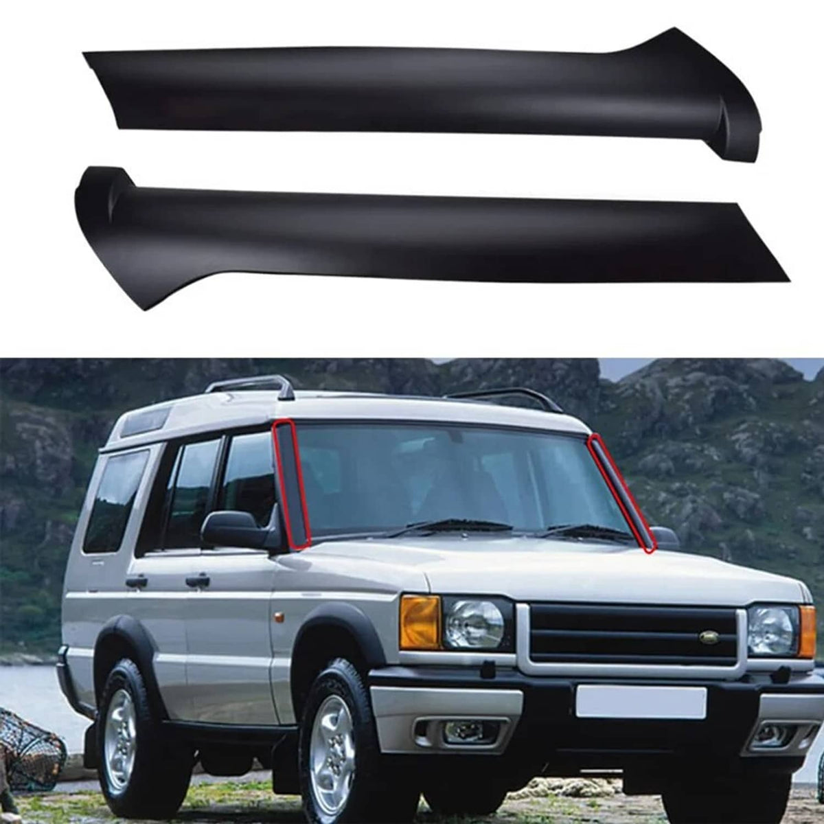 Solidspare New Windscreen Pillar Moldings & Rivets Set For 1999-2004 Land Rover Discovery