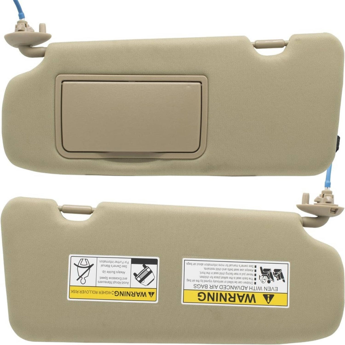 Solidspare Left Driver Side Sun Visor Beige w/Mirror & Light For 2017-2022 Honda CR-V CRV