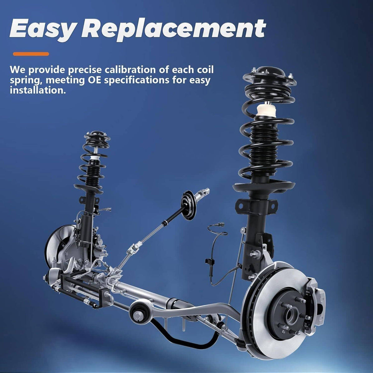Solidspare 4Pcs Front and Rear Struts for 2009-2013 Toyota Corolla 1.8L OE# 572597 572598