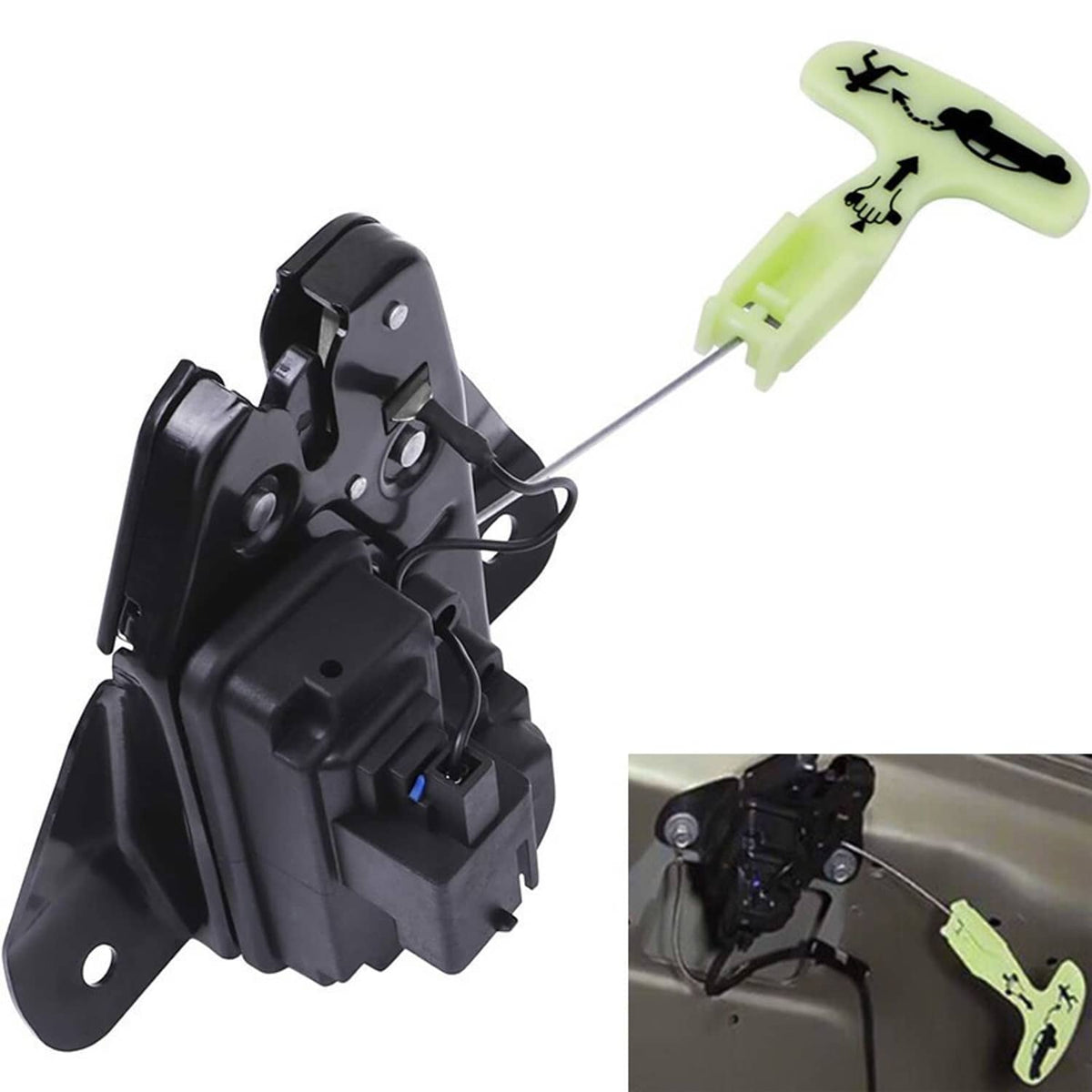 Solidspare Black Tailgate Lock Trunk Latch Actuator For 2005-18 Chrysler 300 Dodge Charger