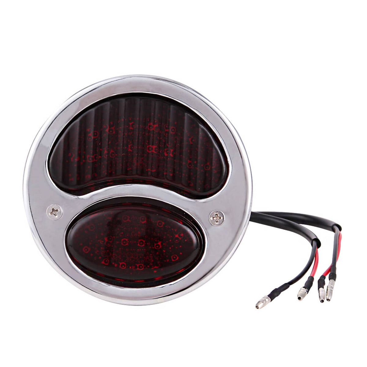 Solidspare 2X Chrome LED Custom Hot Rat Street Rod Tail Lights Brake Stop For Ford Model A