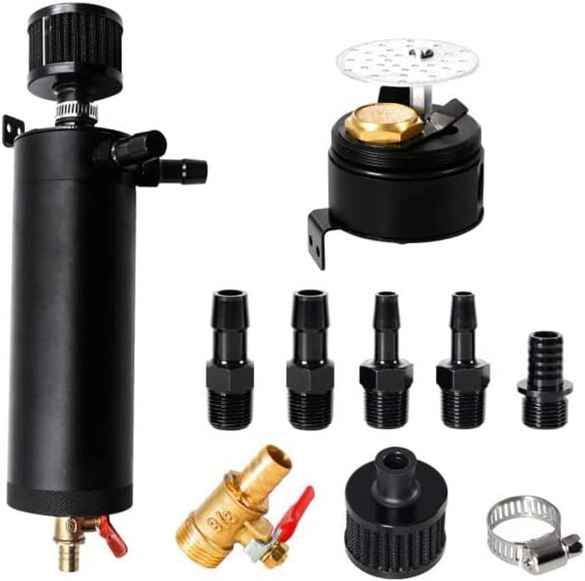 Solidspare 750ML Oil Catch Can Kit Oil Separator Large Baffled Reservoir Tank Universal New