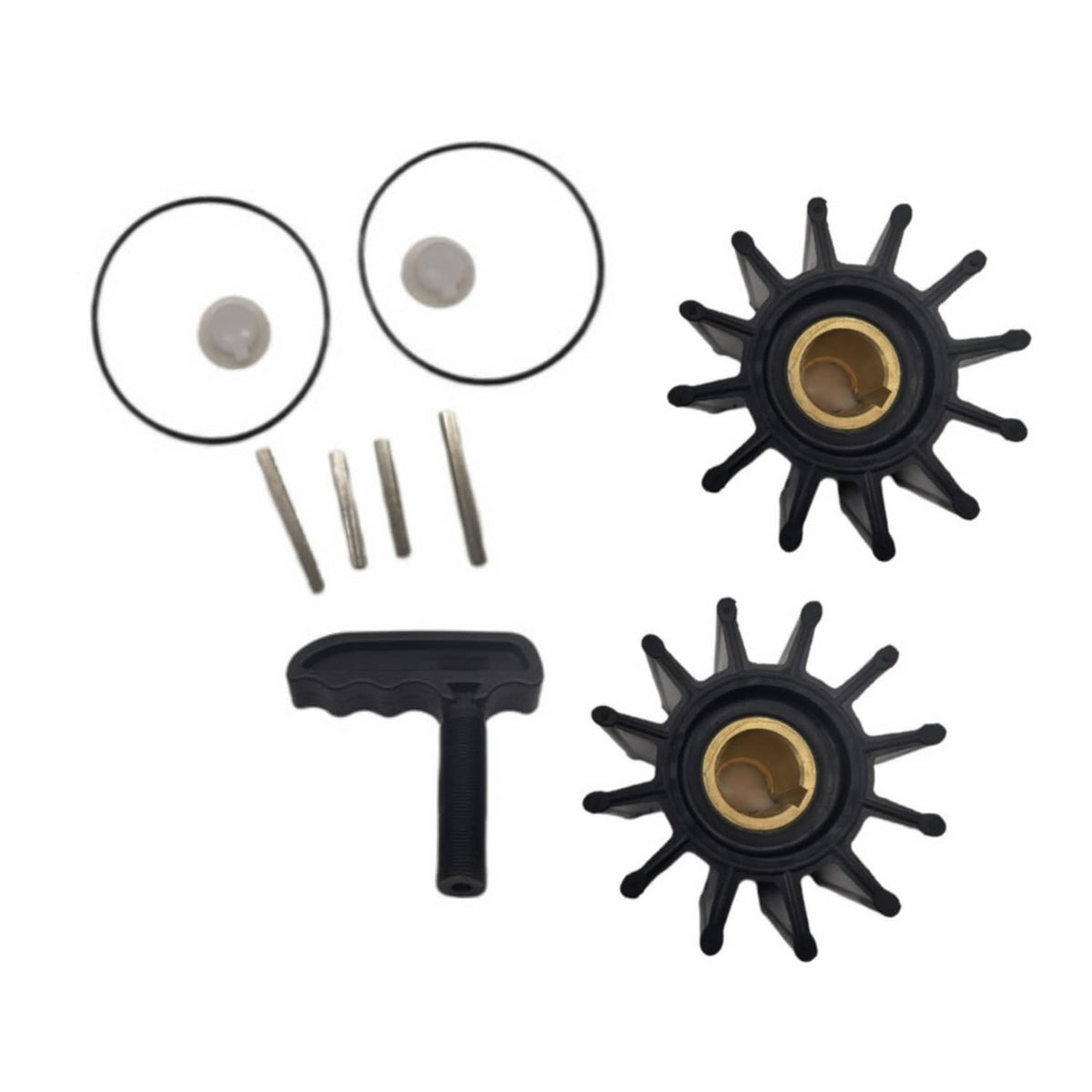 Solid Spare 2Sets Impeller Kits Replaces Sherwood 17000K Cummins Caterpillar With Puller