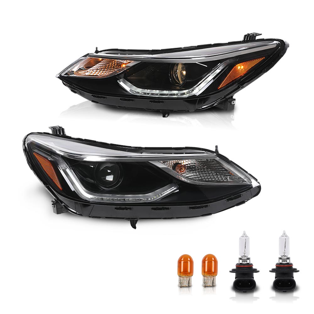 Solid Spare Projector Headlights Headlamps w/ LED DRL Fit For 16-19 Chevy Cruze Left+Right